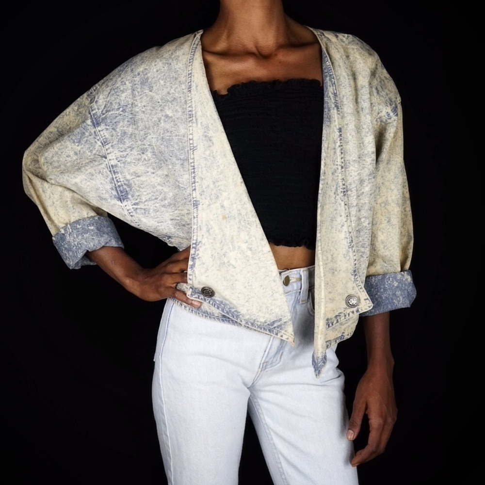 PYT Distressed Denim 1980's Vintage Jacket